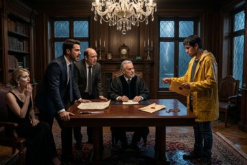 El Testamento Oculto del Millonario: La Verdad que el Mensajero Llevó a la Mansión y el Juez No Pudo Ocultar 1 ¡Bienvenidos a la conclusión de esta historia! Si vienes de nuestra página de Facebook, sabes exactamente en qué momento nos quedamos. Tienes el corazón latiendo a mil por hora, igual que Mateo. Lo dejamos parado en el umbral de las gigantescas puertas de roble, empapado por la tormenta, con el reloj marcando las 12:01 y ese sobre lacrado apretado contra su pecho. Parecía que había llegado demasiado tarde para detener el despojo. Pero lo que estás a punto de leer no solo cambiará el destino de esa familia, sino que te hará entender que en el juego del poder, las apariencias siempre engañan. Prepárate, porque el secreto de ese sobre es algo que nadie, absolutamente nadie, vio venir. 1775526936056