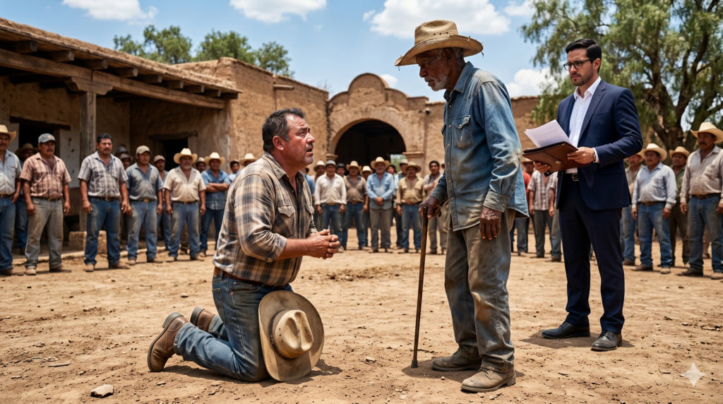 El Multimillonario Oculto y el Testamento Secreto: La Brutal Lección de Humildad al Capataz de la Hacienda 2 ¡Bienvenido! Si vienes de Facebook con el corazón en la garganta, queriendo saber qué pasó con el capataz Ramiro, estás en el lugar correcto. Seguramente te quedaste con la misma intriga que todos los peones en ese patio central. Viste cómo el hombre más arrogante de la finca descubría que el viejito al que le negó un simple vaso de agua era, en realidad, el dueño de todo. Aquí te contamos, con todos los detalles, la impactante conclusión de esta historia y el merecido destino del capataz. Prepárate, porque el final nadie se lo esperaba. Gemini Generated Image fzpjh0fzpjh0fzpj